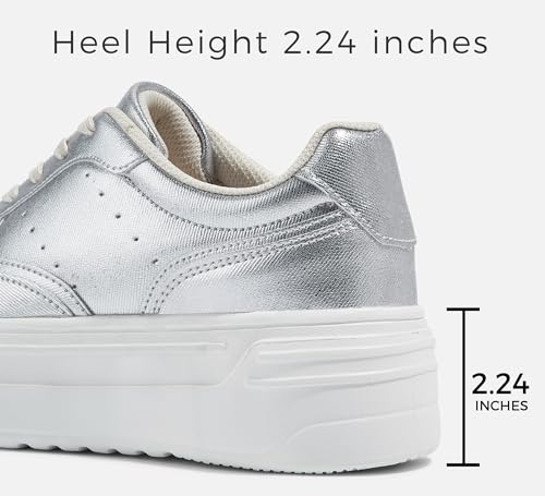 LUCKY STEP Women Platform Fashion Sneakers Chunky Faux Leather Thick Sole Comfortable Lightweight Casual Tennis Walking Shoes2