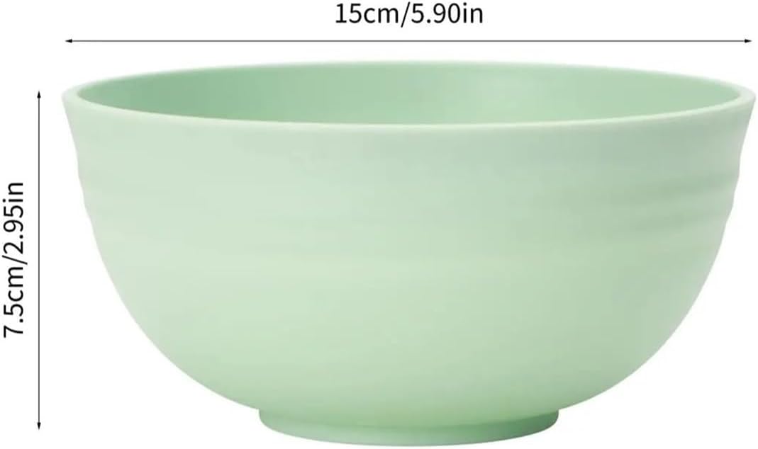Compatible For 4/6/8pcs Light Green Bowl Household Dinner Can Hold Outdoor Camping(8pcs-Light green)