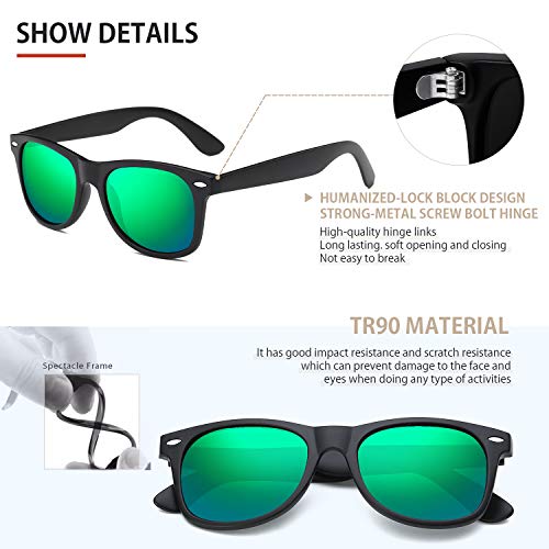 Image of FEIDUSUN Sunglasses Men Polarized Sunglasses for Mens and Womens,Black Retro Sun Glasses Driving Fishing UV Protection