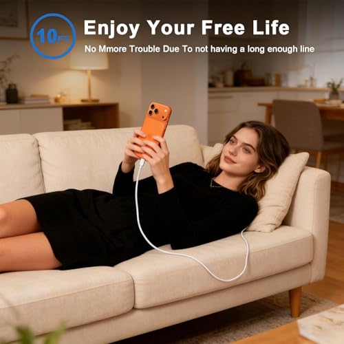 Image of iPhone 17 16 Charger,USB C Wall Charger Block Chargers Fast Charging with 10FT USBC to C Woven Cable for iPhone 17e /17 /17 Pro /17 Pro Max /17 Air /iPhone 16 /16 Plus /16 Pro Max /16e /15 /15Pro,iPad Pro