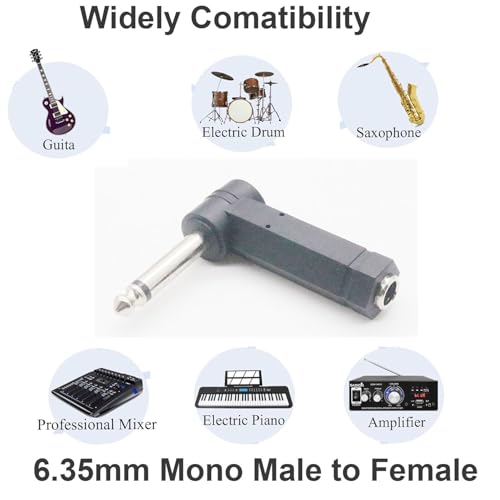 Adaptadores de ángulo recto 6.35 mm TS para guitarra, pack x2 miniatura 4
