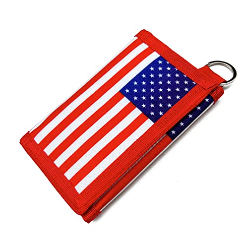 Image of AI-DEE RFID Trifold Canvas Outdoor Sports Wallet for Kids - Front Pocket Wallet with Magic Sticker (Pink Camouflage2)