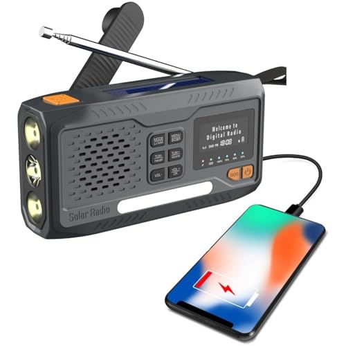 Joxoilso防災ラジオ 防災ラジオライト 小型 スマホ充電 ソーラー充電 非常ラジオ、ソーラーラジオ、手回しラジオ 5000mAh 短波/FM/AM/ワイドFM対応 手回し充電器、非常用照明器具、SOS非常警報 ソーラー/手回し/USB-C充電/乾電池