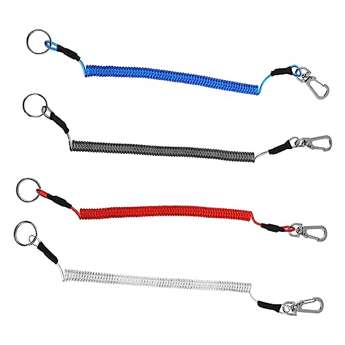 BCOATH Retractable Fishing Lanyard Rope 4 Pack Spring Coil for Outdoor Sports