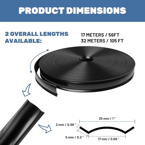 1 in RV Trim Molding Insert Black, 56 FT Wide RV Screw Cover Trim, Rv Weather Stripping Exterior Anti Sunlight Super Durable, Ideal for Travel Trailers and Campers
