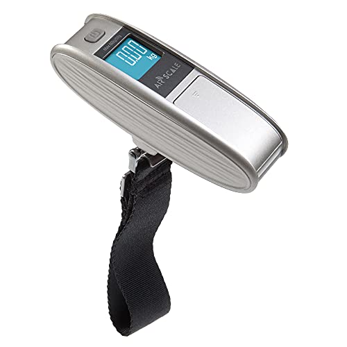 Airscale 110 Lbs 50kg Digital Hanging Luggage Scale with Backlight for Travel, with Coiled Weaved Belt Soft-Touching Silicone Handle and Battery Included