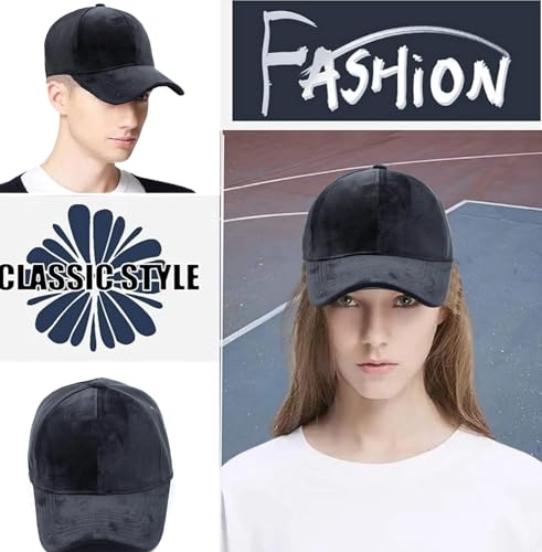 Image of HOBOKEN Comfortable Velvet Head Caps for Men Unisex Boys, Girls & Women Caps, Hat with Adjustable Buckle, Summer caps for Men, Cricket Caps for Men, Sports