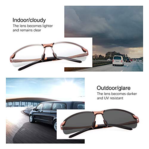 Image of MIRYEA Polarized Photochromic Driving z87 Sunglasses for Men Day Night Safety Glasses