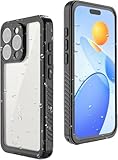 FYHCMC Hülle für iPhone 15 Pro Wasserdicht, IP68 Waterproof 360° Military Panzerhülle,Stoßfest und Staubdicht mit Kameraschutz/Displayschutz,Outdoor Tauchgang und Baustellen