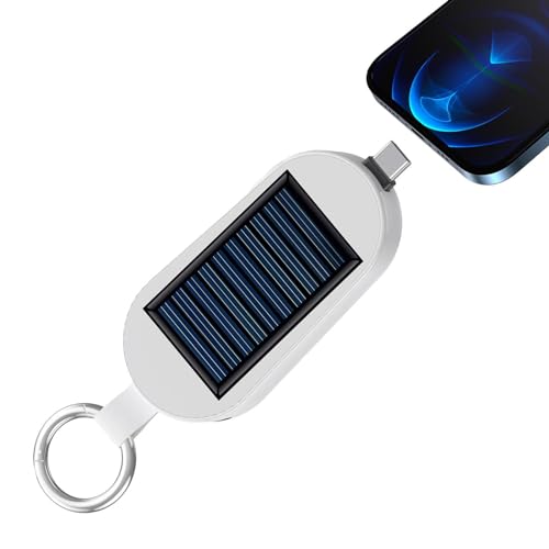 LED Keyring Torch - 3000mAh Keychain Flashlight | Solar Charger Powér Bank | Miní Solar Powér Bank Keychain | Portable Powér Bank with Wireless Charging | Type C Port Solar Keychain for TraveL