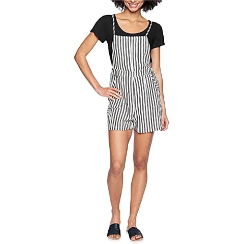 Hurley Ollie Overalls de Lino/Algodón con Tirantes de lazo en la espalda, Cintura con botones y Bolsillos Cover