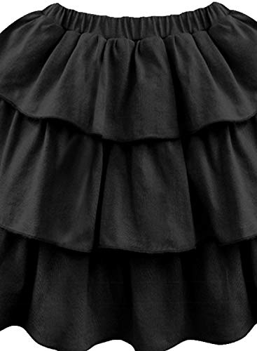 Image of A.T.U.N. (ALL THINGS UBER NICE) Girls Cotton Elasticated Stylish Tiered Skirt | Mini Skirt for Girls