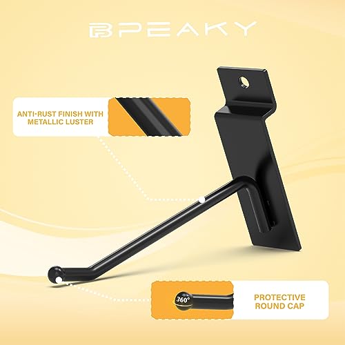 Bfpeaky Black Slatwall Hooks 4 Inch thumb #2