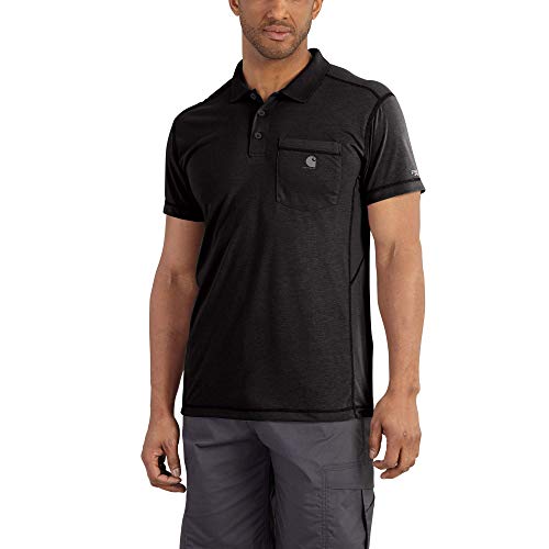 Carhartt Men's Force Extremes Pocket Polo, black, Medium
