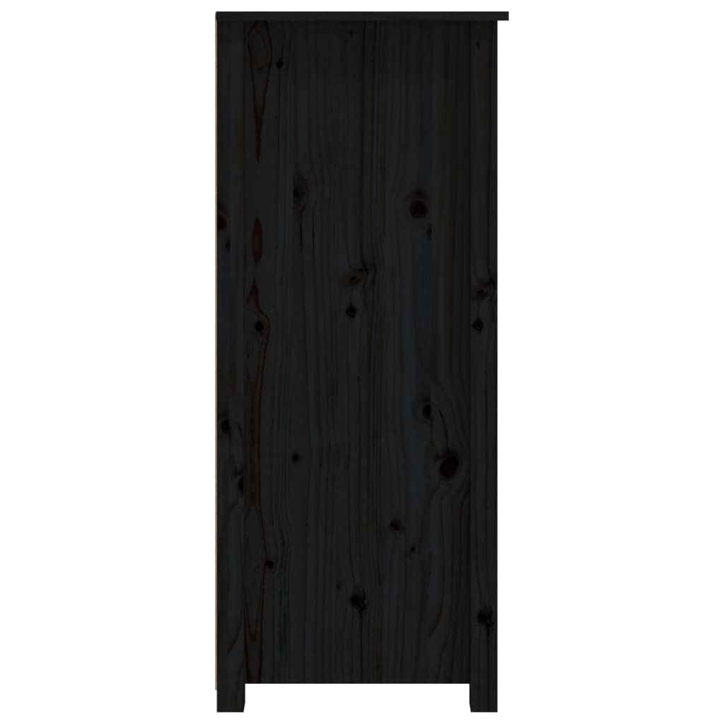 vidaXL Aparador Mueble Armario Consola Salón Sala Estar Almacenamiento Decoración Adorno Entrada Estante Cajón Madera Maciza de Pino Negro