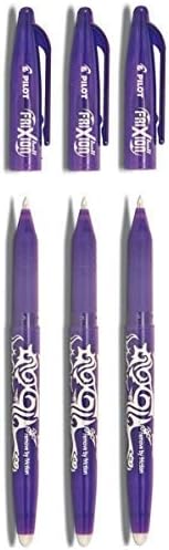 Pilot Purple / Violet Frixion Rollerball Erasable Pens Pen 0.7mm Nib Tip 0.35mm Line BL-FR7 (Pack Of 3)