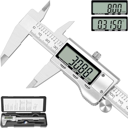 ECHOBUY Calibre Digital, Calibre Digital proFesional de150 mm, Pie de Rey Digital de Acero Inoxidable Pantalla LCD para Uso Doméstico e Industrial para Mediciones Externas, de Profundidad y de Paso