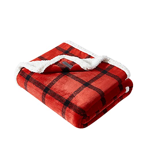 50&#34;x60&#34; Bunkhouse Plaid Reversible Throw Blanket Red - Eddie Bauer