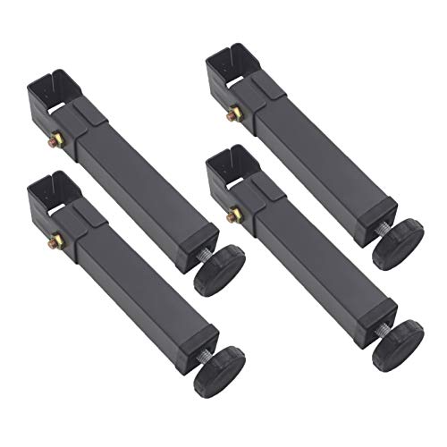 JIAOLUN123 4 Patas Somier Graduables Pies para Muebles Patas para Somier Hierro Patas para Muebles Cuadradas Pies De Apoyo De la Cama Accesorios de Armazón de Cama,Boca de Clip de 3 * 3 cm,Gris(10cm)