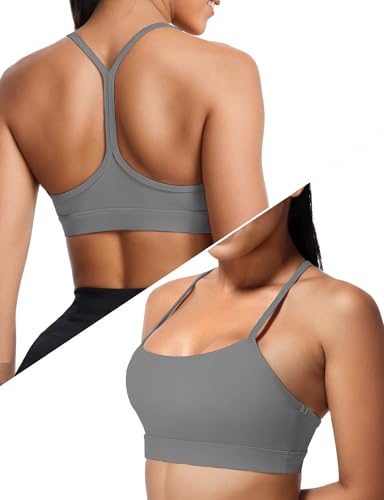 Image of Buauty Sports Bra for Women, Y Back Bralette, Light Support Backless Workout Bra with Removable Pads for Yoga Pilates Gym