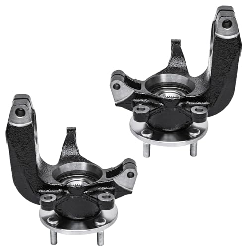Image of Detroit Axle - 4pc Front Steering Knuckles Kit for 2006-2007 Ford Focus, Steering Knuckles & Wheel Bearing Hubs Struts w /Coil Spring Replacement Suspension Quick Install Ready Struts Shocks Assembly