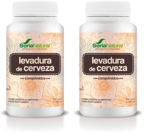 Soria Natural Levadura de Cerveza - Comprimidos para Mantener la Salud de la Piel, Cabello y Uñas - Mejora la salud digestiva y ayuda a reducir el cansancio - 500 comprimidos (Paquete de 2)
