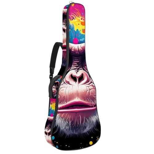 Housse pour guitare de 101,6 cm imperméable et antichoc au design de singe coloré unique