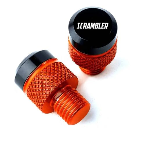 HUISI Passend for Ducati Scrambler 800 1100 ICON 800 Desert Sled 2017–2022 2021 Motorradzubehör Aluminium-Spiegellochstopfen Schrauben(Orange)