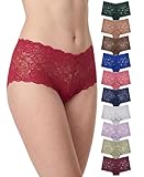 Sexy Basics Women's Lace Boyshort Boyleg Panty | Ultra Soft & Stretchy Hollowed Out Lingerie Underwear | Multi Packs