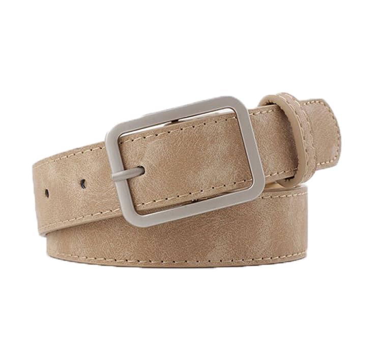 COTIM COYIN Women's Suede Leather Belts with Silver Buckle for Jeans, Pants, Dresses