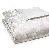 Hudson Park Collection Facets Geometric King Duvet Cover Light Grey