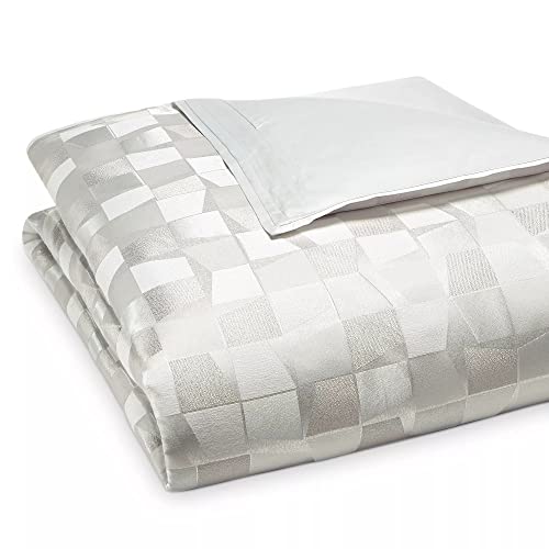 Hudson Park Collection Facets Geometric King Duvet Cover Light Grey #TOP10