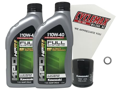 Cyclemax Full Synthetic Oil Change Kit compatible with 2006-2023 Kawasaki NINJA 650 650R EX650 650 ABS KRT