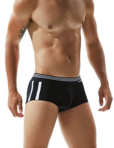 SEOBEAN Mens Low-Rise Sexy Trunk Boxer Brief Underwear
