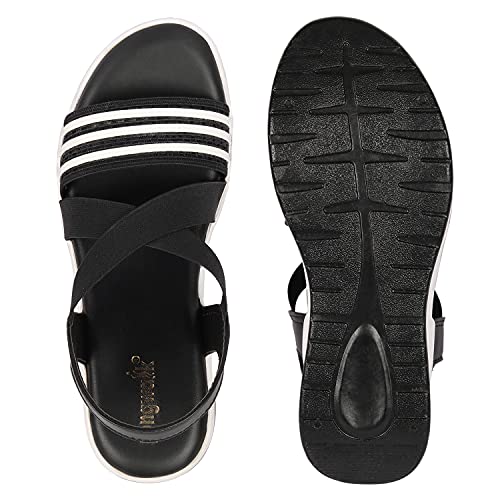 Image of Longwalk Women Casual Sandal Stripe Print Multi Strap