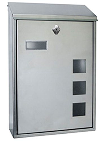 buzón - buzón Vertical de Acero Inoxidable Mate, Modelo Lisboa, diseño Elegante, Resistente a la Intemperie, Ideal para Exteriores.