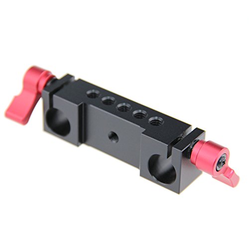 Image of CAMVATE Aluminum 15mm Rod Clamp Railblock for DSLR 15mm Rail Rig Support System(Red) - 1138