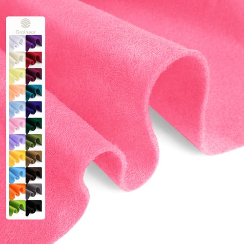 Image of Azalea Pink Soft Felt Sheet, 36 inch x 36 inch, 1.6mm Thick Acrylic Felt Fabric