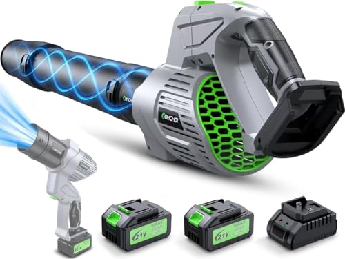 Electric Leaf Blower Cordless, 900,000 RPM, 2 x 4.0Ah Batteries & Charger, Handheld Leaf Blowers for Lawn Care, 5 Speed Mode, Portable Lightweight Grass Blower for Yard, Patio & Outdoor Use