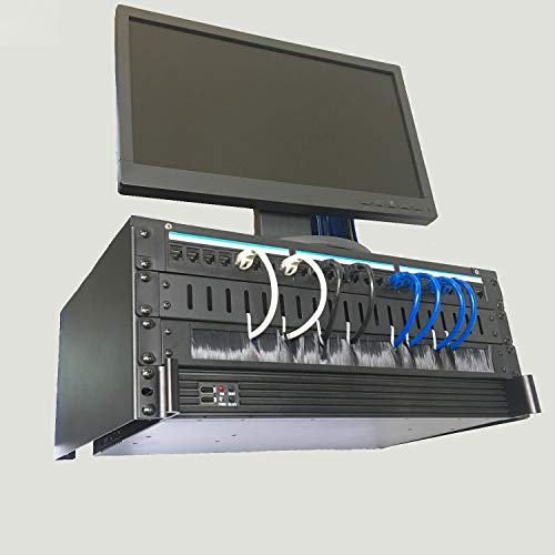 Jingchengmei 1U Disassembled Rack Mount Cable Management Panel With Brush For Cable Entry For 19-Inch Rack Or Cabinet Black (Bf01Uab2) #TOP7