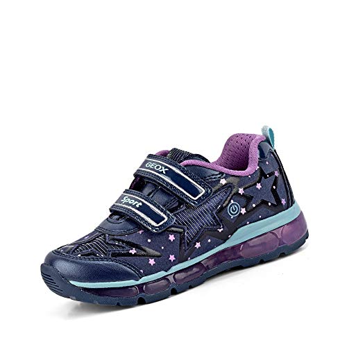 Geox J Android Girl B, Zapatillas Niños, Azul (Navy/Purple C4269), 34 EU