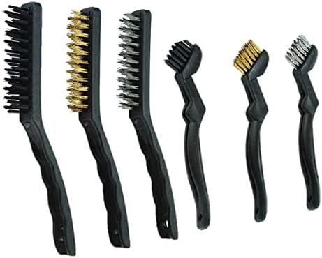 Oil Eater Wire Brush Premium 6-Piece Kit, Steel, Brass & Nylon for Cleaning Grills, Parts Washing, Rust, Paint, Scale, Metal and Tile, Black, Extra Large (AOPBR006) image 5