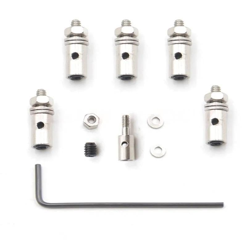 10/20/30/40PCS 1.3mm 1.8mm 2.1mm Push Rod Connector Stopper Metal Quick Adjuster and L-Shaped Hexagon Wrench for Airplane Part DIY RC (20PCS 2.1mm)