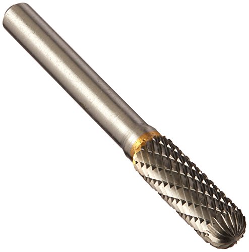 Image of Drill America SC-2A Carbide Burr /Rotary File Cylindrical Radius-End Double Cut for Die Grinder 5 /16 inch Dia. x 1 inch Cut Length with 1 /4 inch Shank and 2-3 /4 inch Overall Length, DUL Series