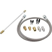 Allstar Performance Hydraulic Hose, Clutch Hose, 36 in Long, 4 AN, 4 AN Straight Female to 3/16 in 90 Degree Inverted Flare Male, Fittings, Braided Stainless, PTFE, Kit