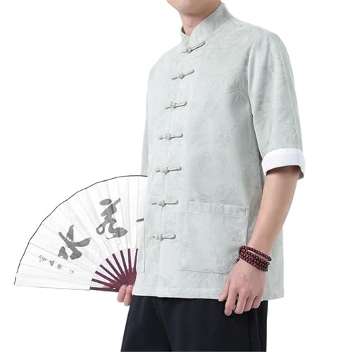 Chemise courte homme style chinois col mao costume tang kung fu