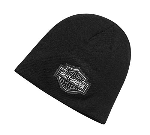 Logo Patch Knit Hat, Black 