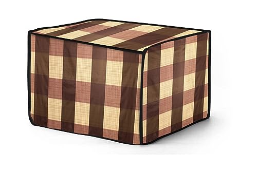 Image of The Furnishing Tree PVC Waterproof Microwave Oven Cover Compatible for 20 L Grill 20PG4S Gingham Pattern Beige