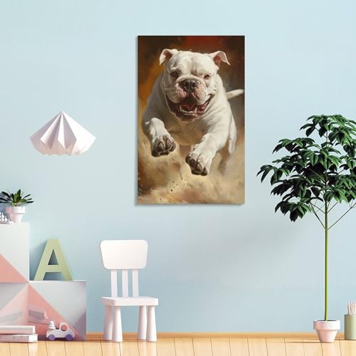 Impression sur toile bouledogue poster deco 50x75cm