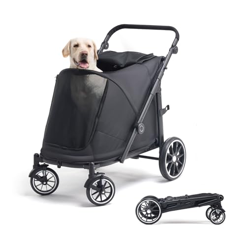 TerraPede Dog Stroller for Large Dogs, 100 Lbs Capacity Heavy Duty Extra Large Pet Stroller for...